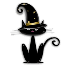 Czarny kot w kapeluszu czeka na andrzejki.gif (9 KB)